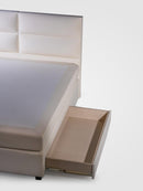 Boxspringbett Lounge mit Schubladenbettkasten Velourstoff