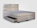 Boxspringbett Lounge mit Schubladenbettkasten Velourstoff